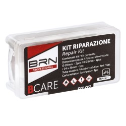 Kit Riparazione BRN BCare con 5 Pezze: tutto il necessario per riparare rapidamente le camere d'aria e ripartire in sicurezza.