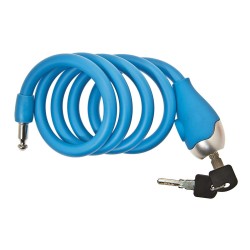 Lucchetto BRN a spirale 1200x12 mm con chiave, cavo in acciaio rivestito in silicone per la sicurezza della bicicletta.