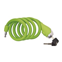 Lucchetto BRN a spirale 1200x12 mm con chiave, cavo in acciaio rivestito in silicone per la sicurezza della bicicletta.