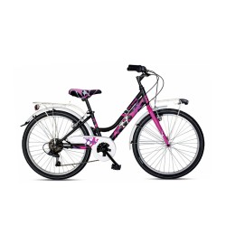 Velomarche Red Moon 24" Steel 6V Black Matt: city bike elegante e confortevole per muoversi in città con stile.