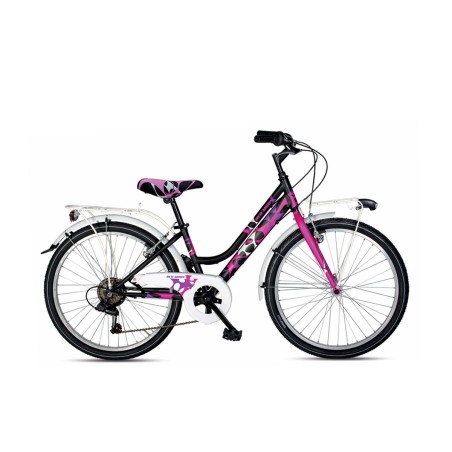 Velomarche Red Moon 24" Steel 6V Black Matt: city bike elegante e confortevole per muoversi in città con stile.