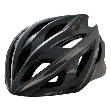 Casco BRN Road Weave II nero grigio, casco bici da strada leggero e ventilato ideale per ciclismo sportivo.